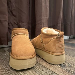 Chestnut ultra mini platform uggs